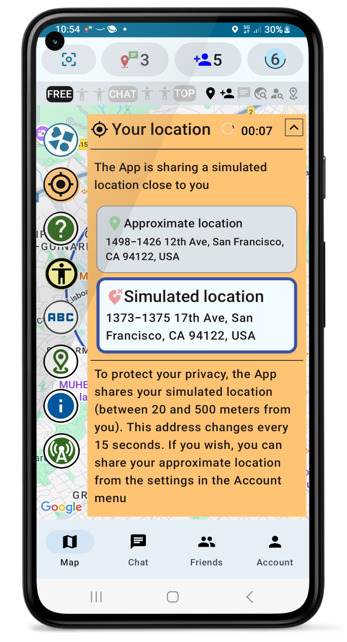 Location simulation for privacy